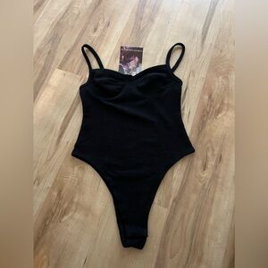 NWT NAKED WARDROBE BLACK BODYSUIT